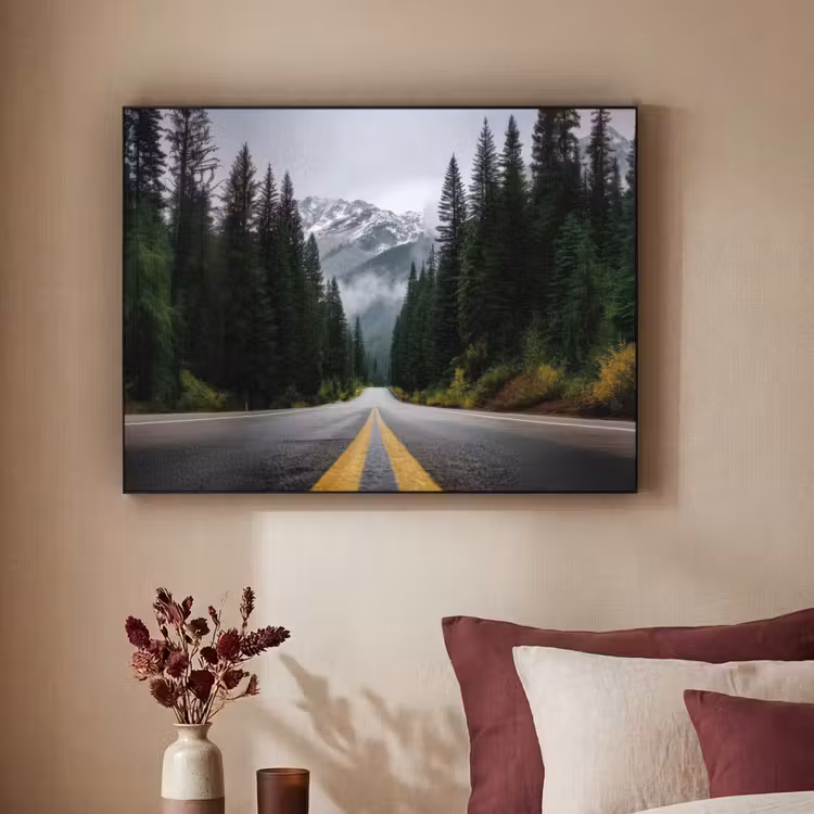 Art Frame - Sparrenbos - Weg - Bergen - Sneeuw — 2