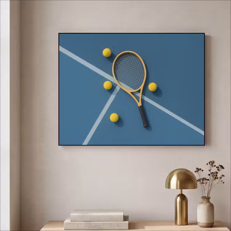 Art Frame - Tennisracket - Bal - Blauw - Veld — 3