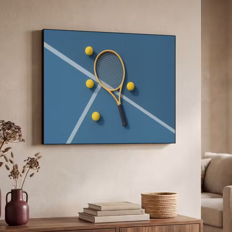 Art Frame - Tennisracket - Bal - Blauw - Veld — 4