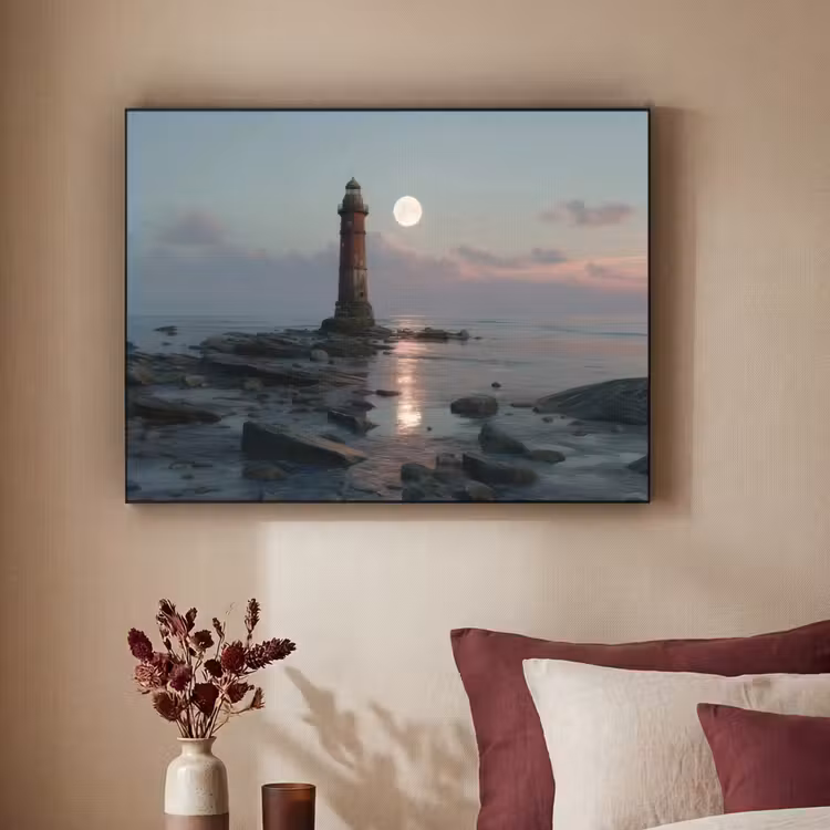 Art Frame - Vuurtoren - Stenen - Water - Maan — 2