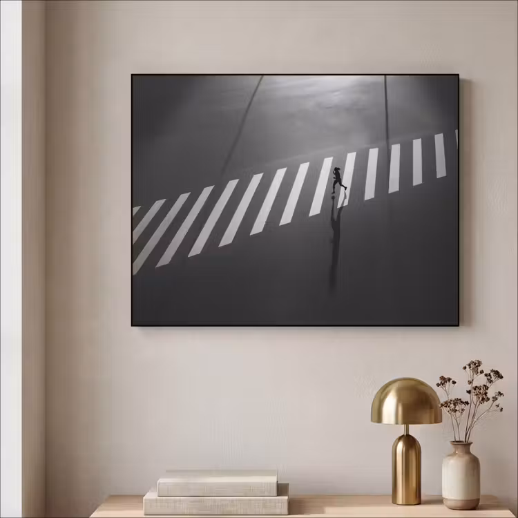 Art Frame - Zeebrapad - Hardloper - Zwart - Wit — 3