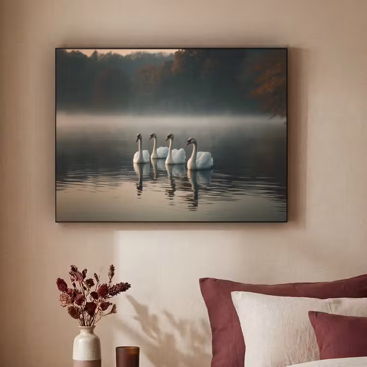 Art Frame - Zwanen - Wit - Water - Mist — 2