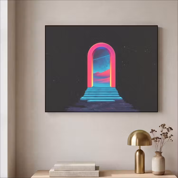 Art Frame - Poortje - Landschap - Sterrenhemel - Roze — 3