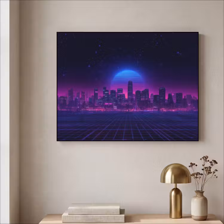 Art Frame - Skyline - Zon - Neon - Rasterpatroon — 3