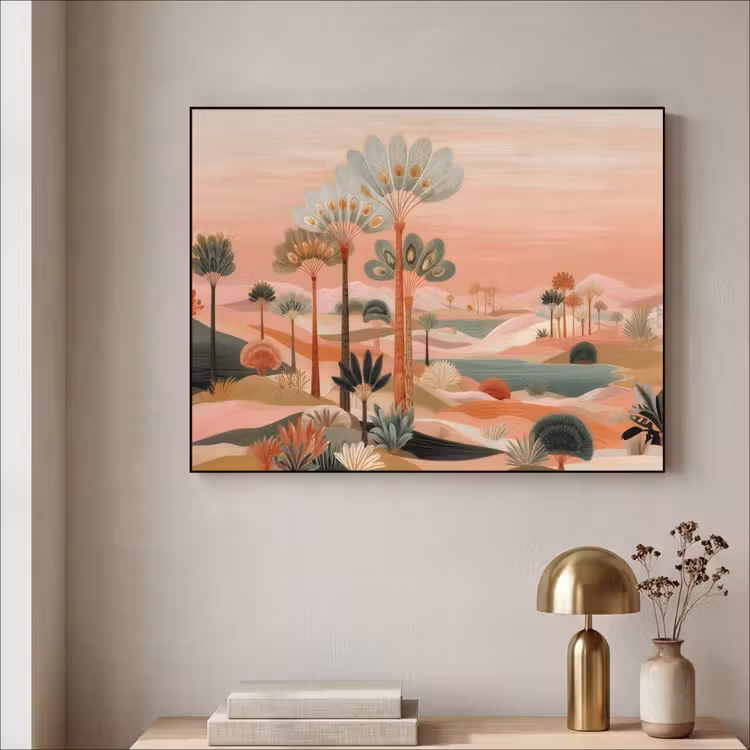Art Frame - Roze landschap - Palmen - Water — 3