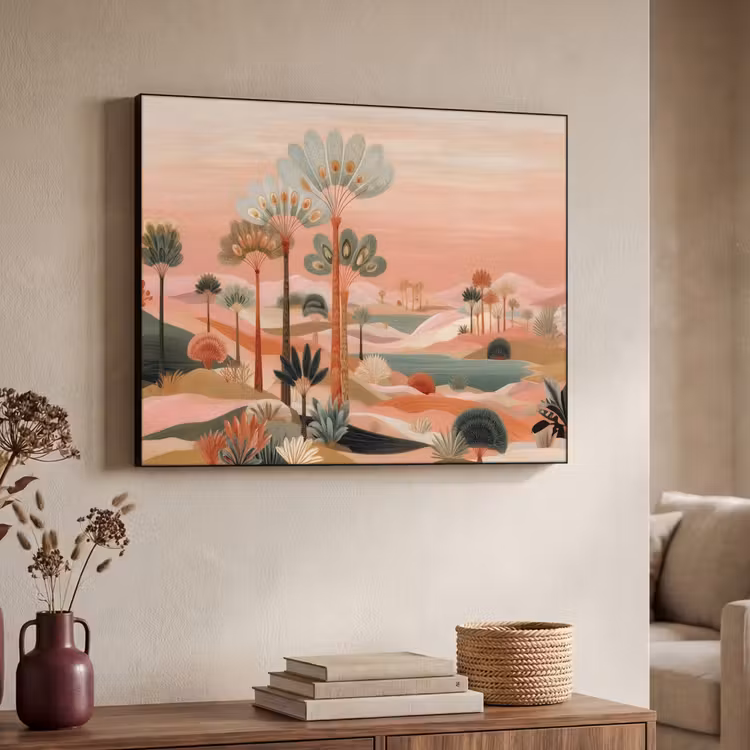Art Frame - Roze landschap - Palmen - Water — 4
