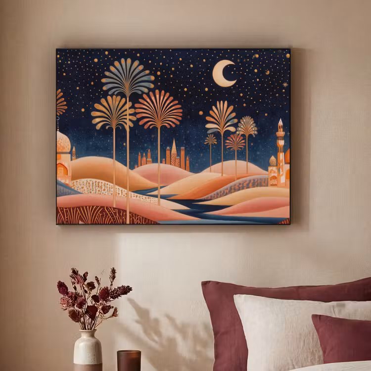 Art Frame - Sterrenhemel - Palmen - Rivier — 2