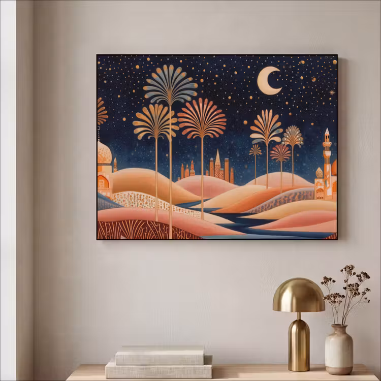 Art Frame - Sterrenhemel - Palmen - Rivier — 3