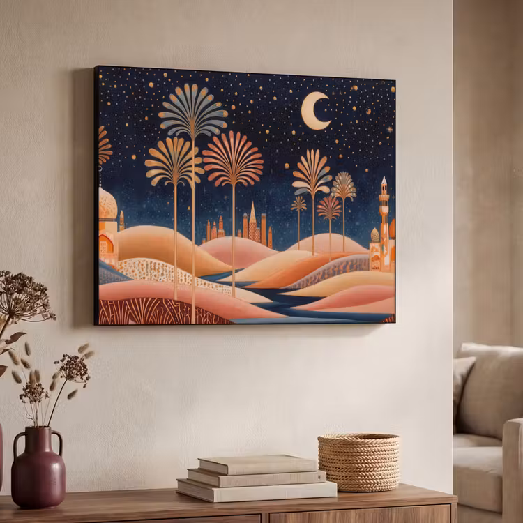 Art Frame - Sterrenhemel - Palmen - Rivier — 4