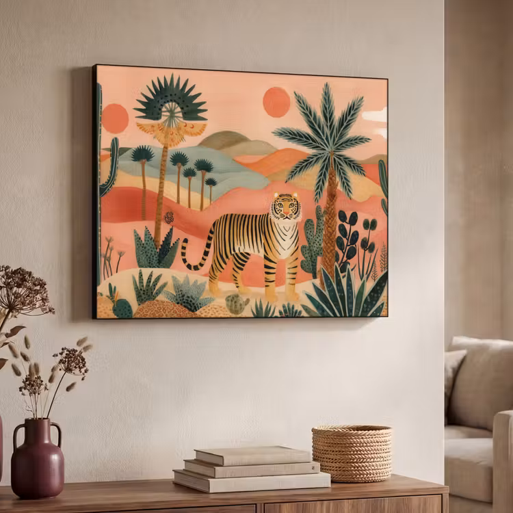 Art Frame - Tijger - Kleurrijk - Palmen - Cactus — 4