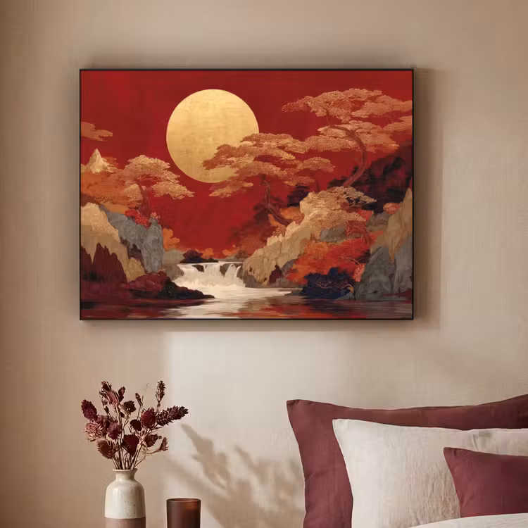 Art Frame - Volle maan - Landschap - Waterval — 2