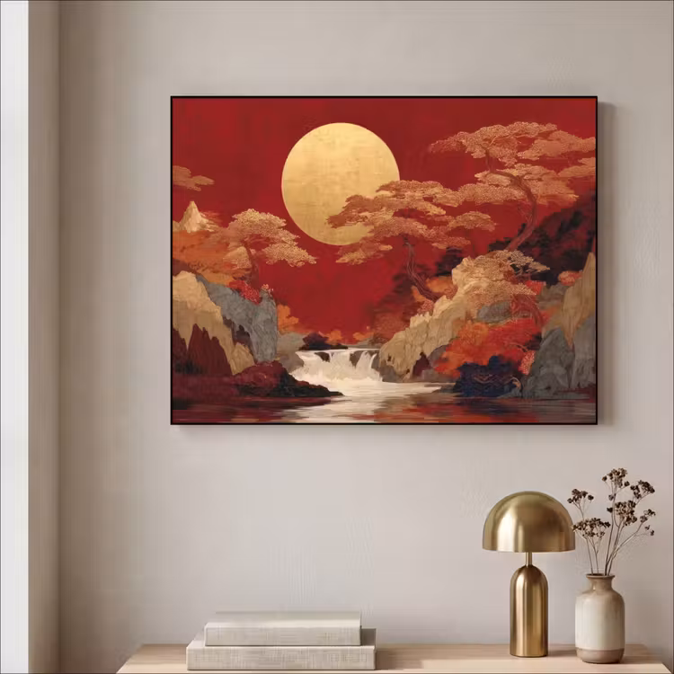 Art Frame - Volle maan - Landschap - Waterval — 3