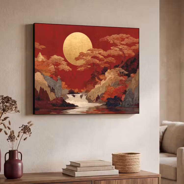 Art Frame - Volle maan - Landschap - Waterval — 4