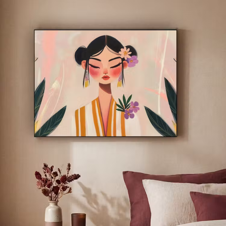Art Frame - Vrouw - Bloemen - Pastel — 2