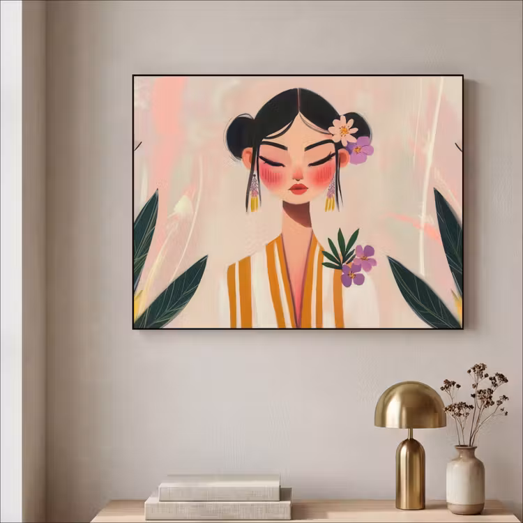 Art Frame - Vrouw - Bloemen - Pastel — 3
