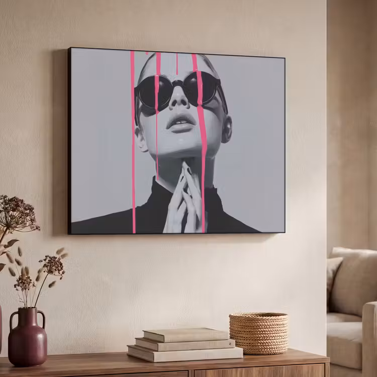 Art Frame - Portret - Vrouw - Zonnebril - Verfdruppels — 4