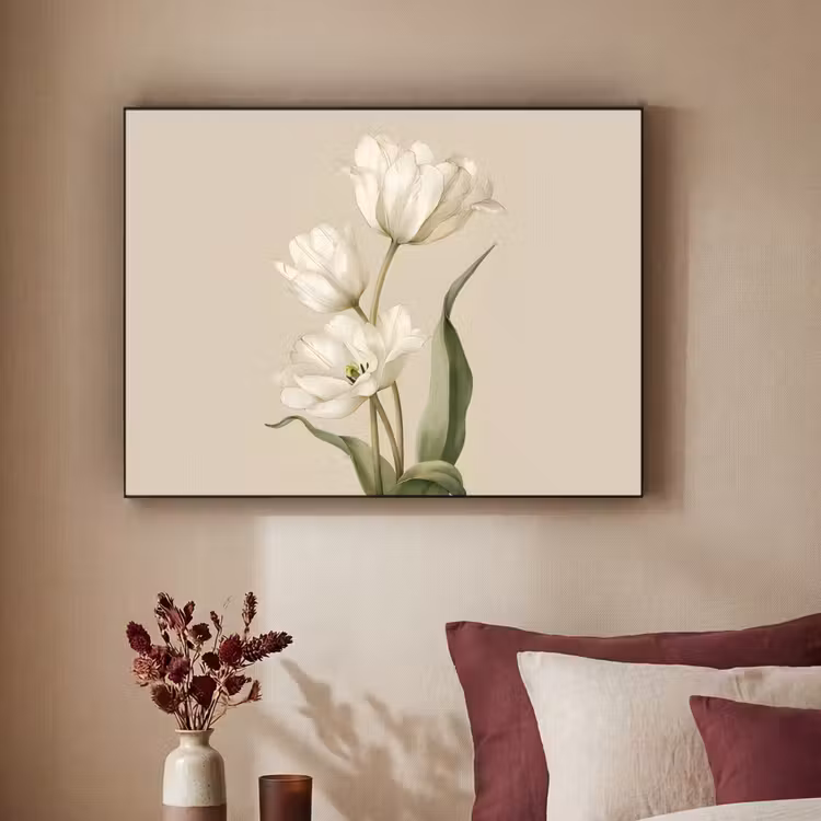 Art Frame - Tulpen - Wit - Bladeren — 2