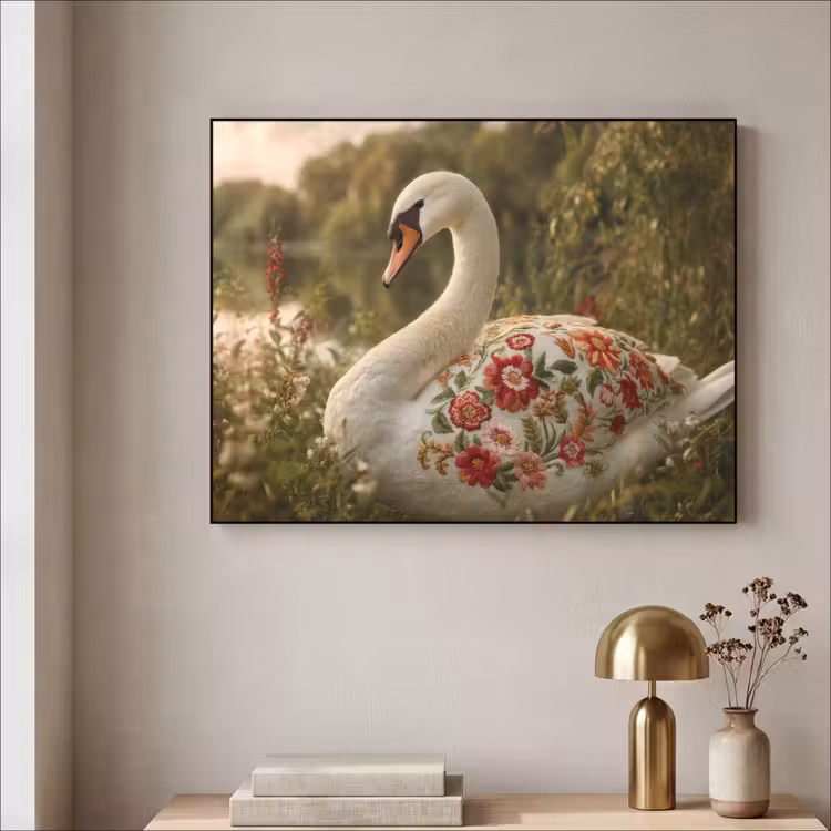 Art Frame - Zwaan - Bloemen - Natuur — 3
