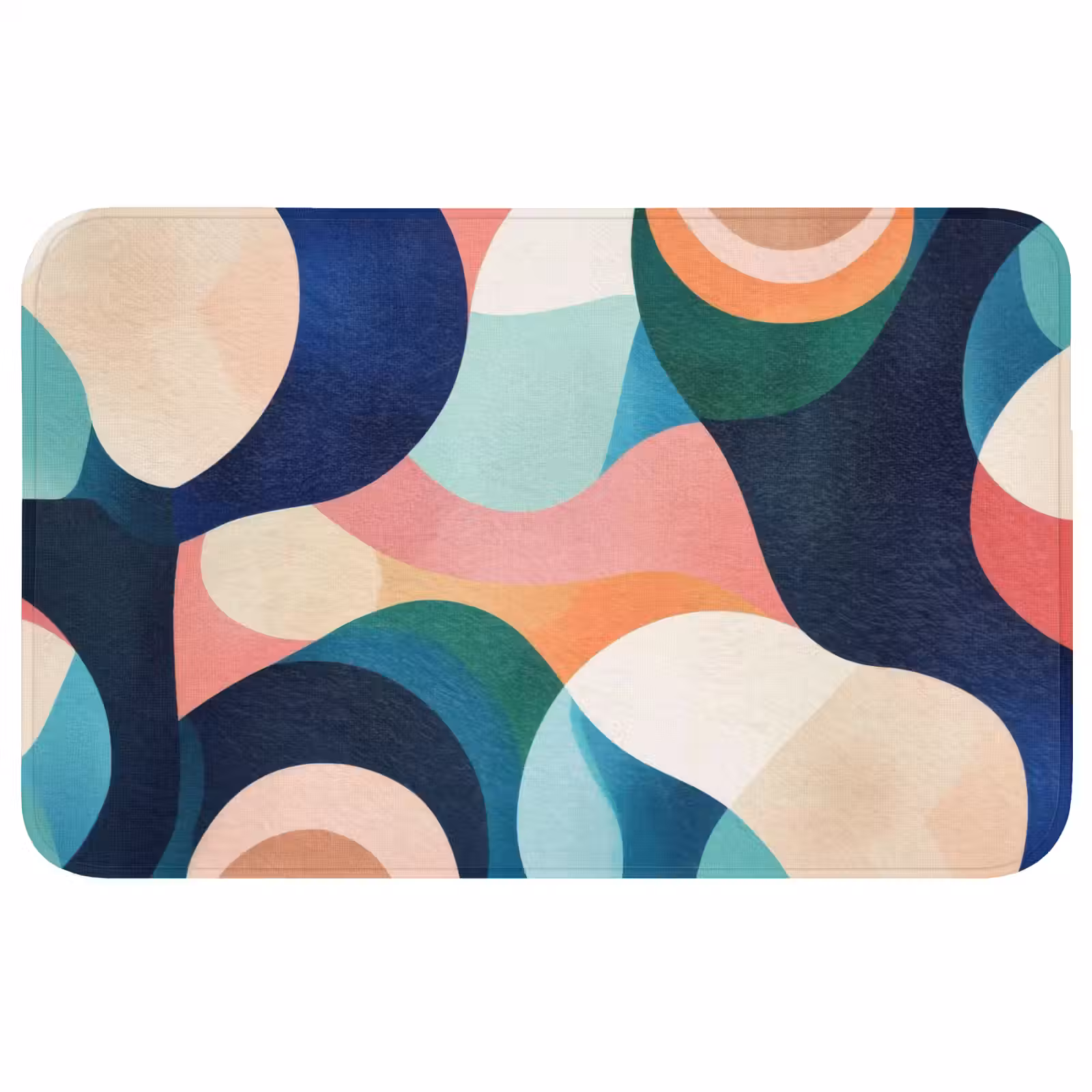 Badmat - Abstract - Blauw - Roze — 1