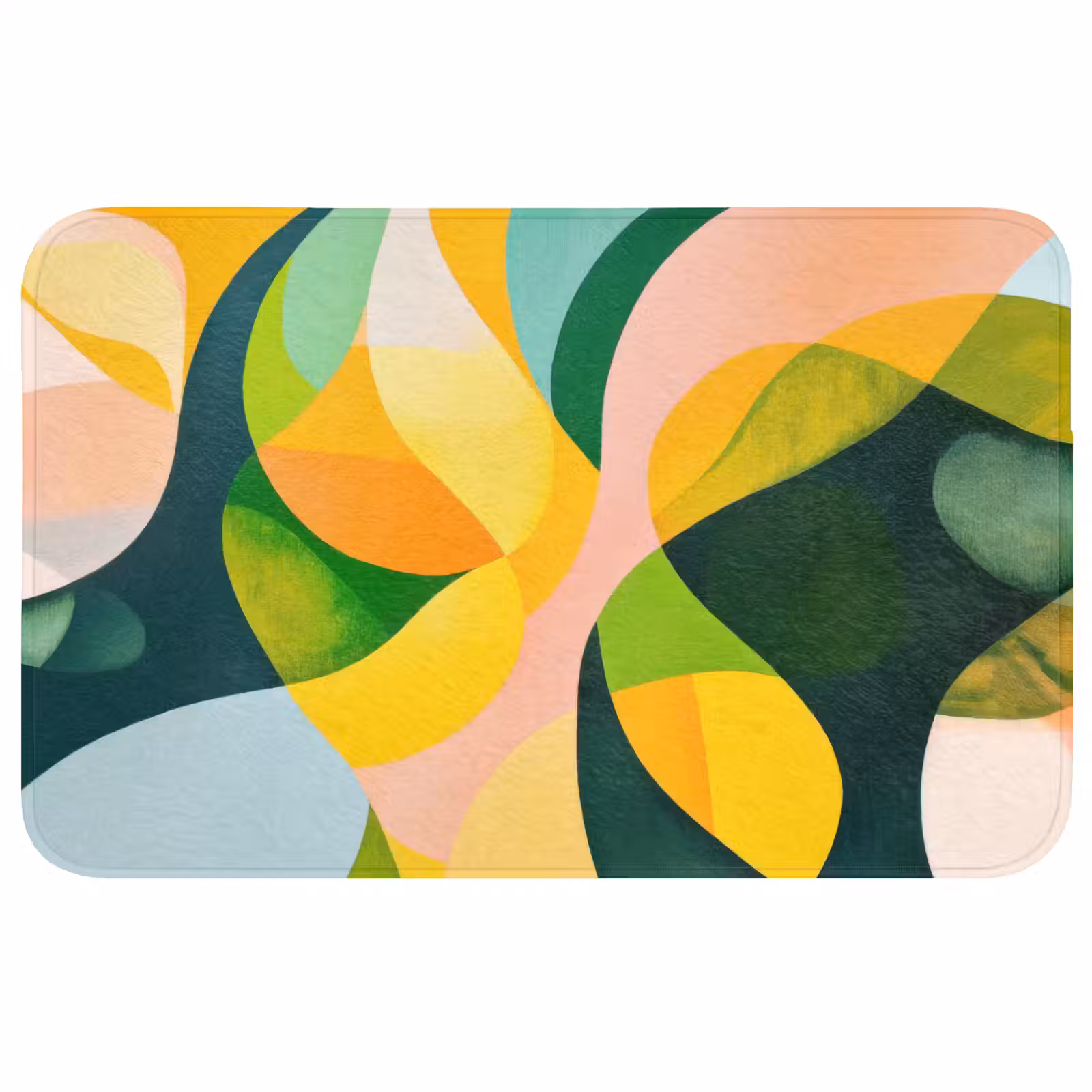 Badmat - Abstract - Geel - Roze - Groen — 1