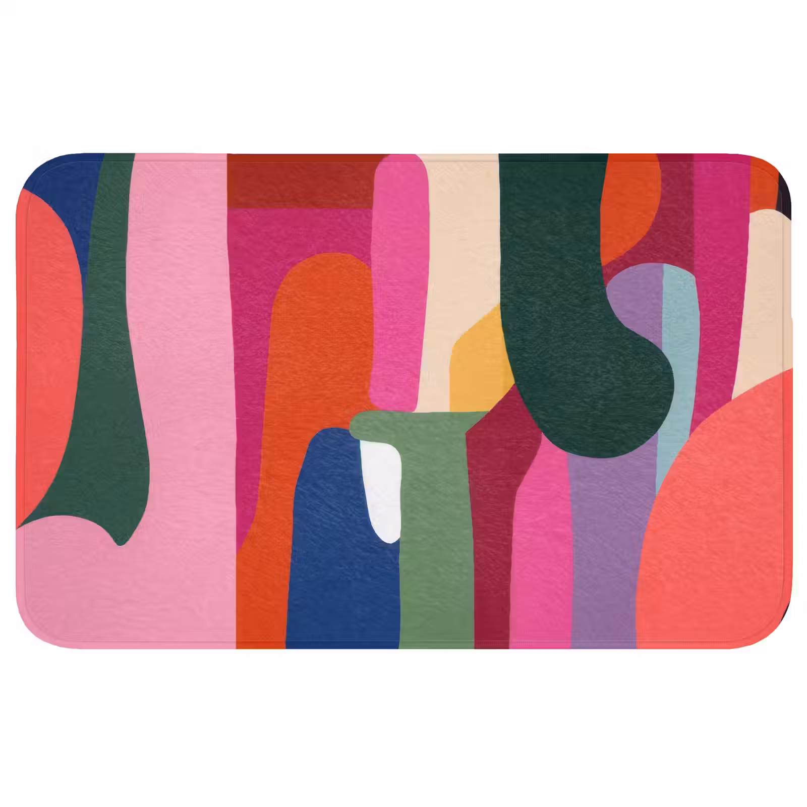 Badmat - Kleurvakken - Recht - Rond - Abstract — 1