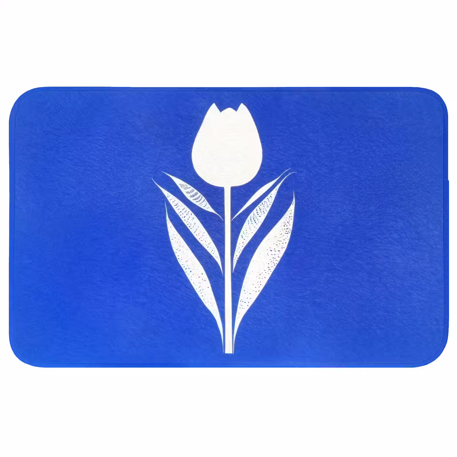 Badmat - Tulp - Minimalistisch - Bladeren - Wit — 1