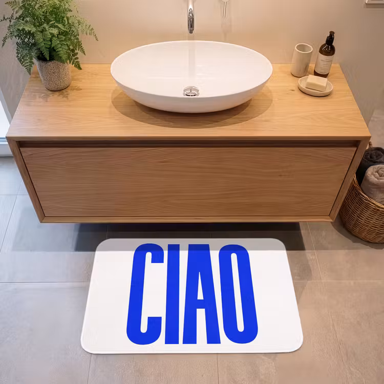 Badmat - Ciao - Hoofdletters - Blauw - Minimalistisch — 2