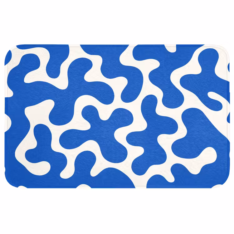 Badmat - Vormen - Abstract - Blauw - Golven — 1
