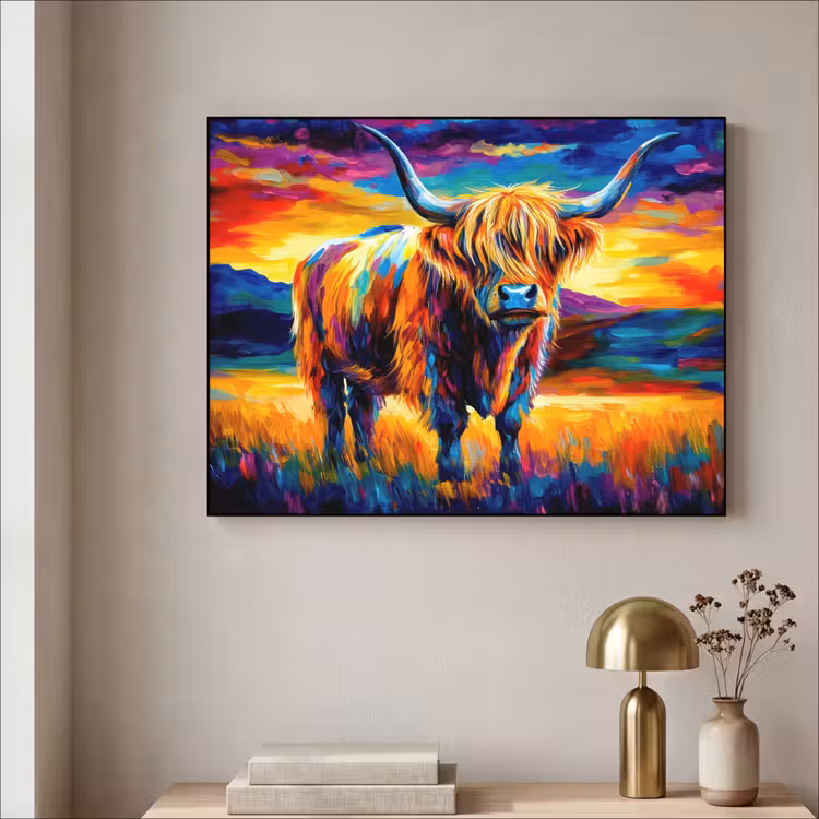 Art Frame - Schotse hooglander - Kunst - Koe - Dieren - Landschap — 3
