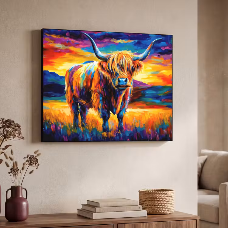 Art Frame - Schotse hooglander - Kunst - Koe - Dieren - Landschap — 4