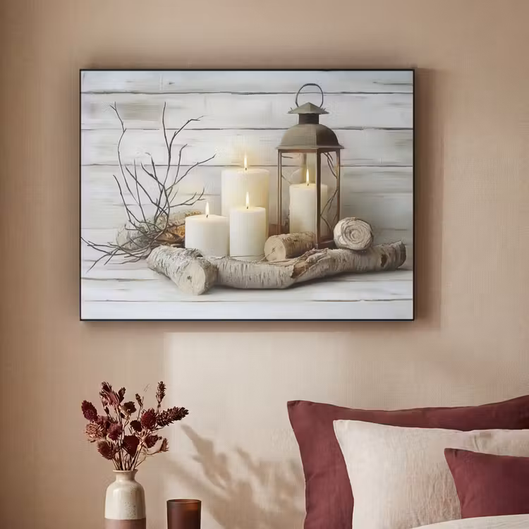 Art Frame - Stilleven - Wit - Kaarsen - Rustiek - Natuur — 2