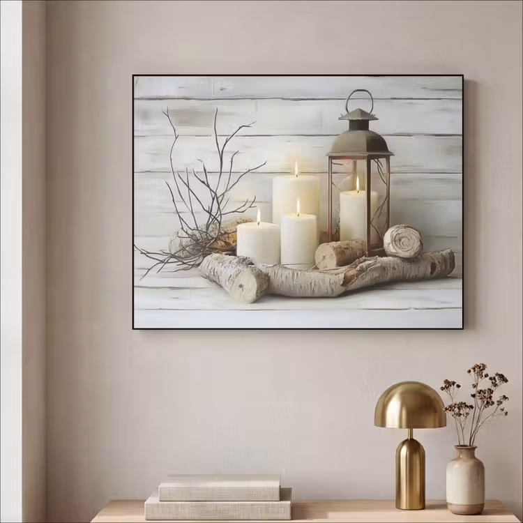 Art Frame - Stilleven - Wit - Kaarsen - Rustiek - Natuur — 3