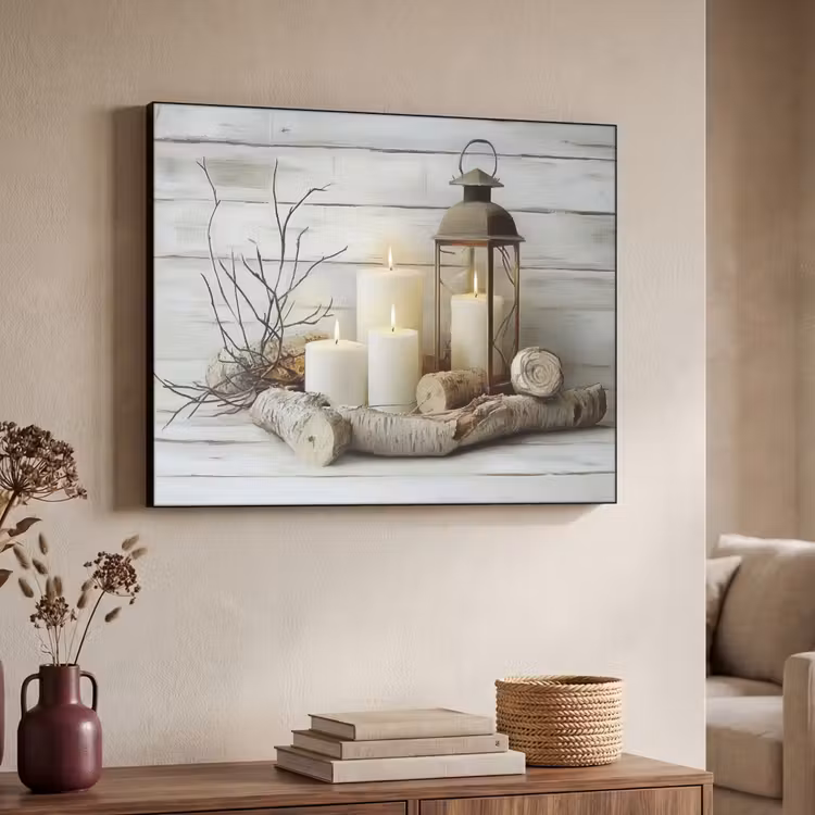 Art Frame - Stilleven - Wit - Kaarsen - Rustiek - Natuur — 4