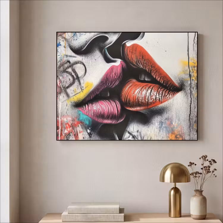 Art Frame - Street art - Lippen - Kus - Graffiti — 3