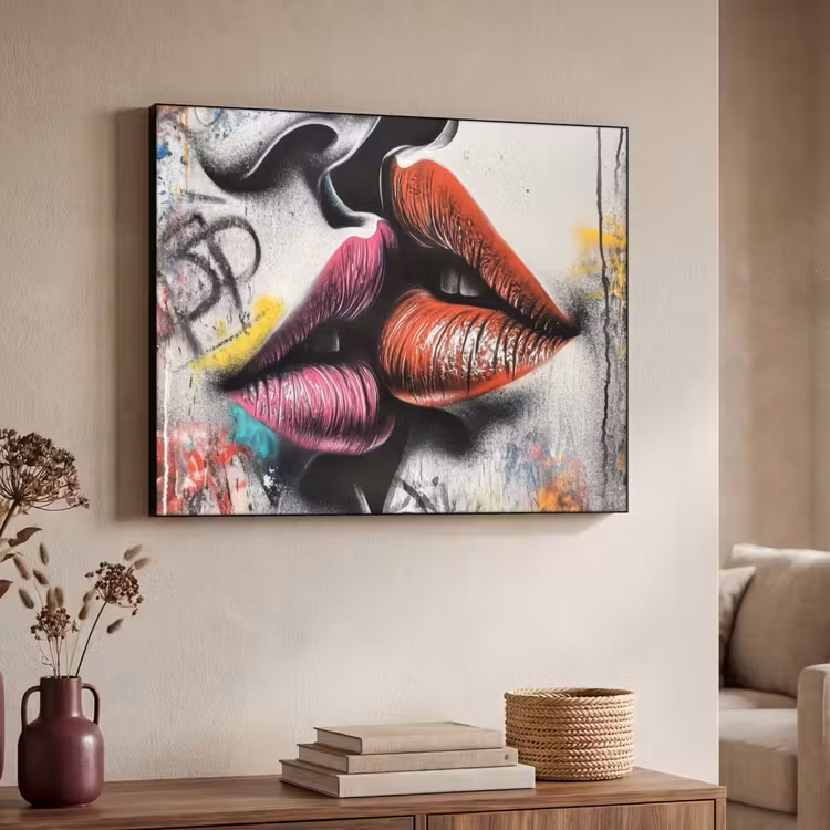 Art Frame - Street art - Lippen - Kus - Graffiti — 4