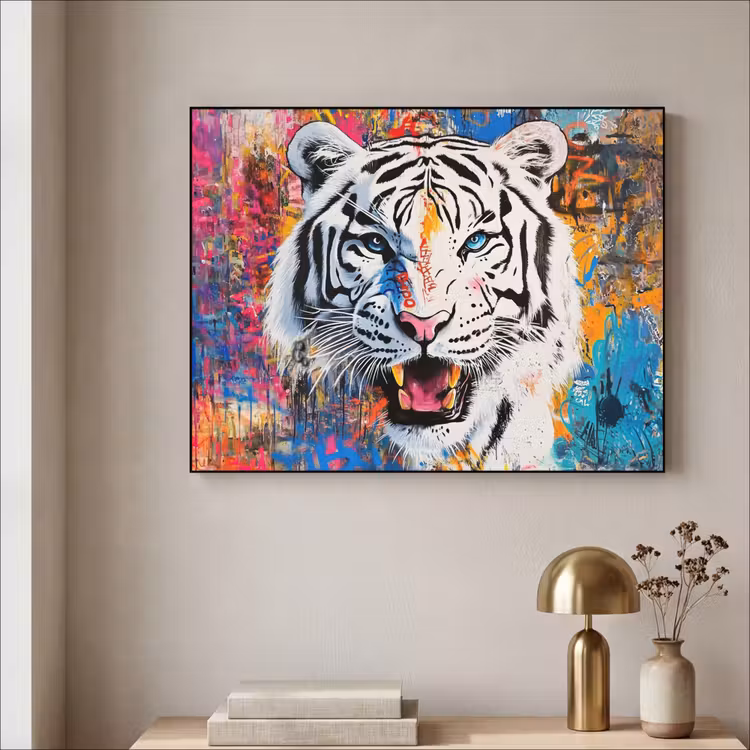 Art Frame - Street art - Tijger - Wit - Graffiti - Dieren — 3
