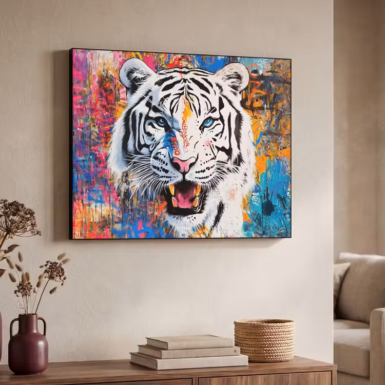 Art Frame - Street art - Tijger - Wit - Graffiti - Dieren — 4