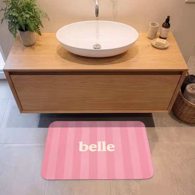 Badmat - Roze - Gestreept - Belle — 2