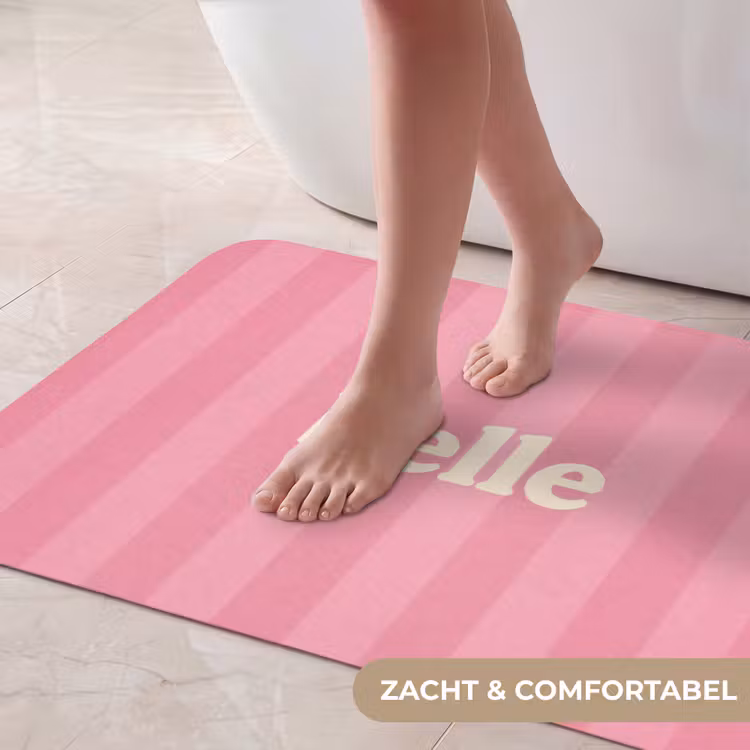 Badmat - Roze - Gestreept - Belle — 5