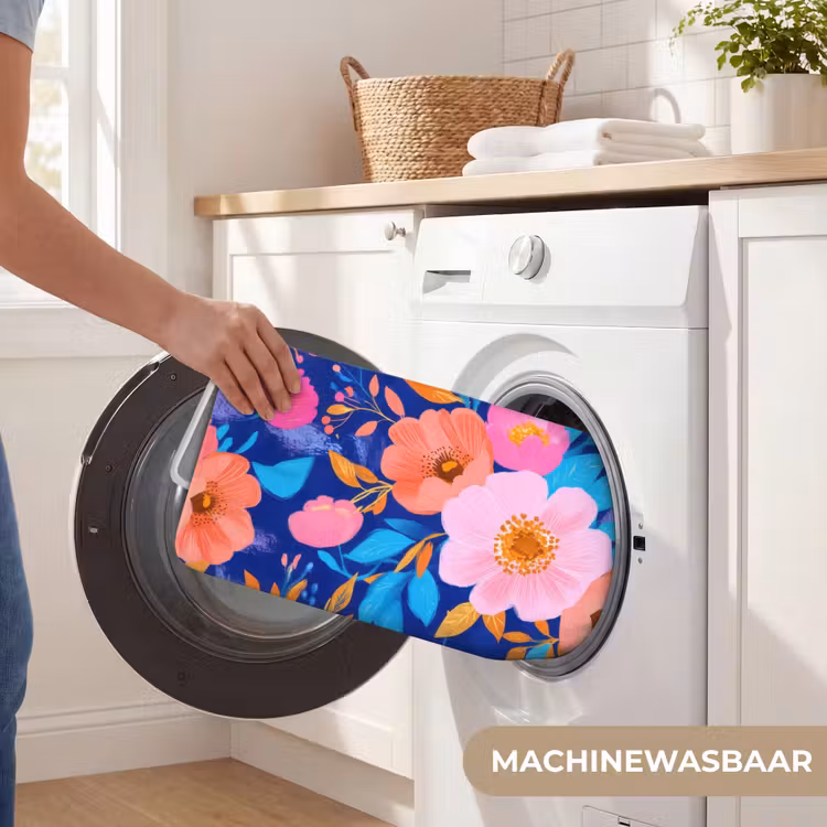 Badmat - Bloemen - Blauw - Roze — 7