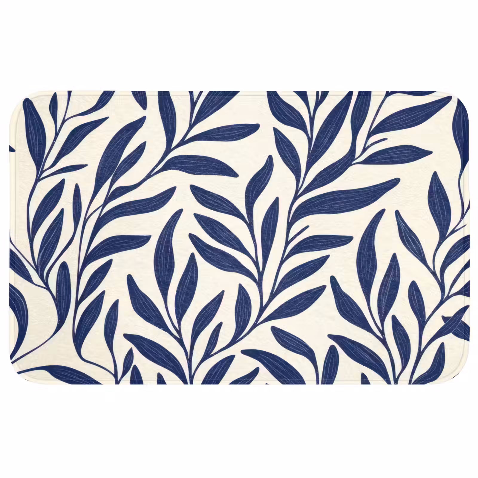 Badmat - Bladeren - Klimop - Donkerblauw — 1