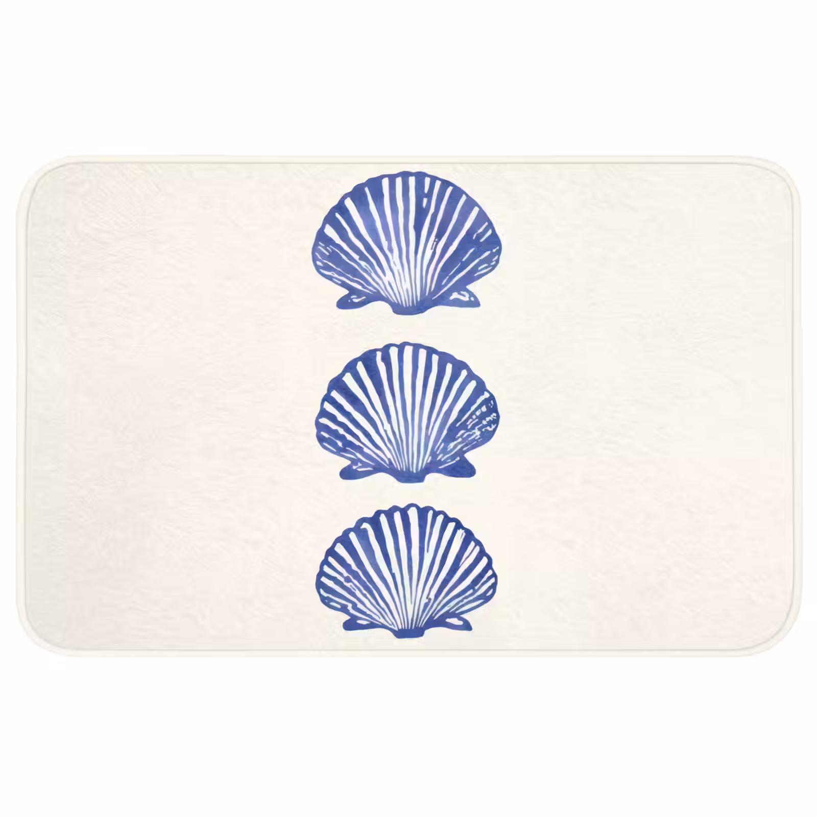 Badmat - Schelpen - Blauw - Patroon — 1