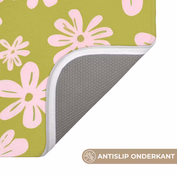 Badmat - Bloemen - Roze - Getekend - Patroon — 3