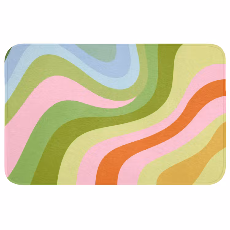 Badmat - Lijnen - Pasteltinten - Golvend — 1