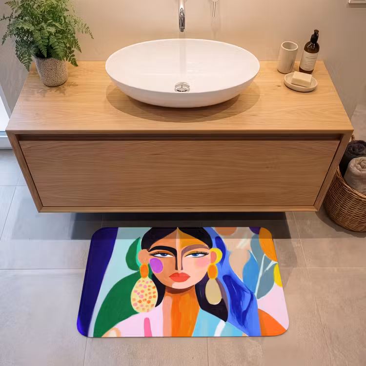 Badmat - Portret - Vrouw - Modern — 2