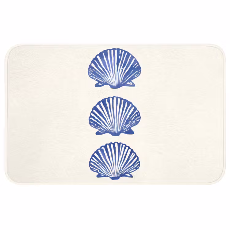 Badmat - Schelpen - Blauw - Patroon — 1