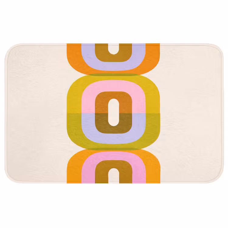 Badmat - Stapel - Vormen - Geblokt - Oranje — 1