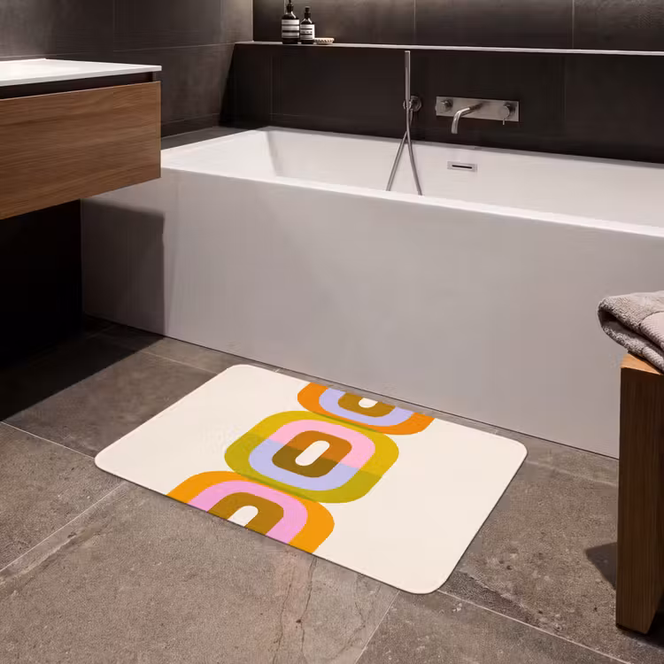 Badmat - Stapel - Vormen - Geblokt - Oranje — 4