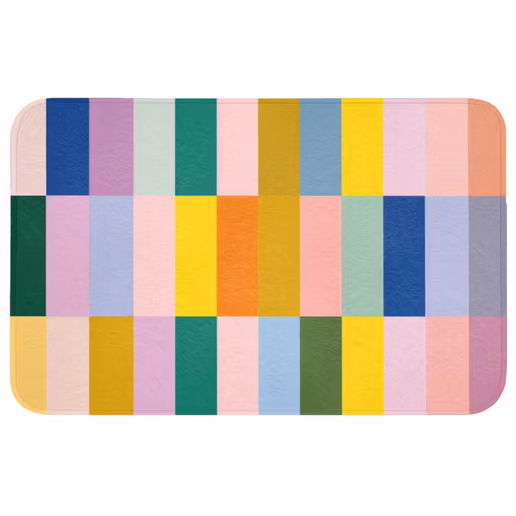 Badmat - Stroken - Blauw - Patroon - Abstract — 1