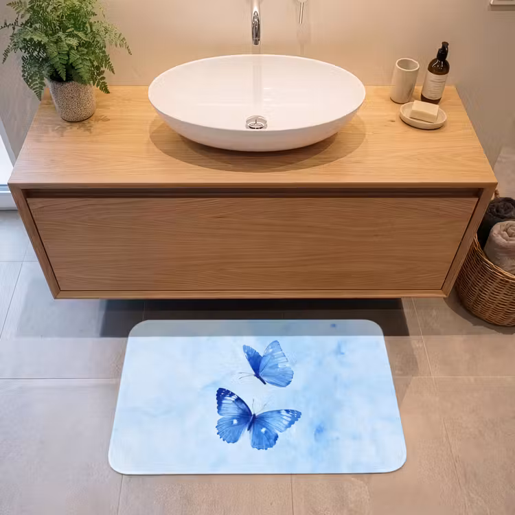 Badmat - Vlinders - Sierlijk - Blauw — 2